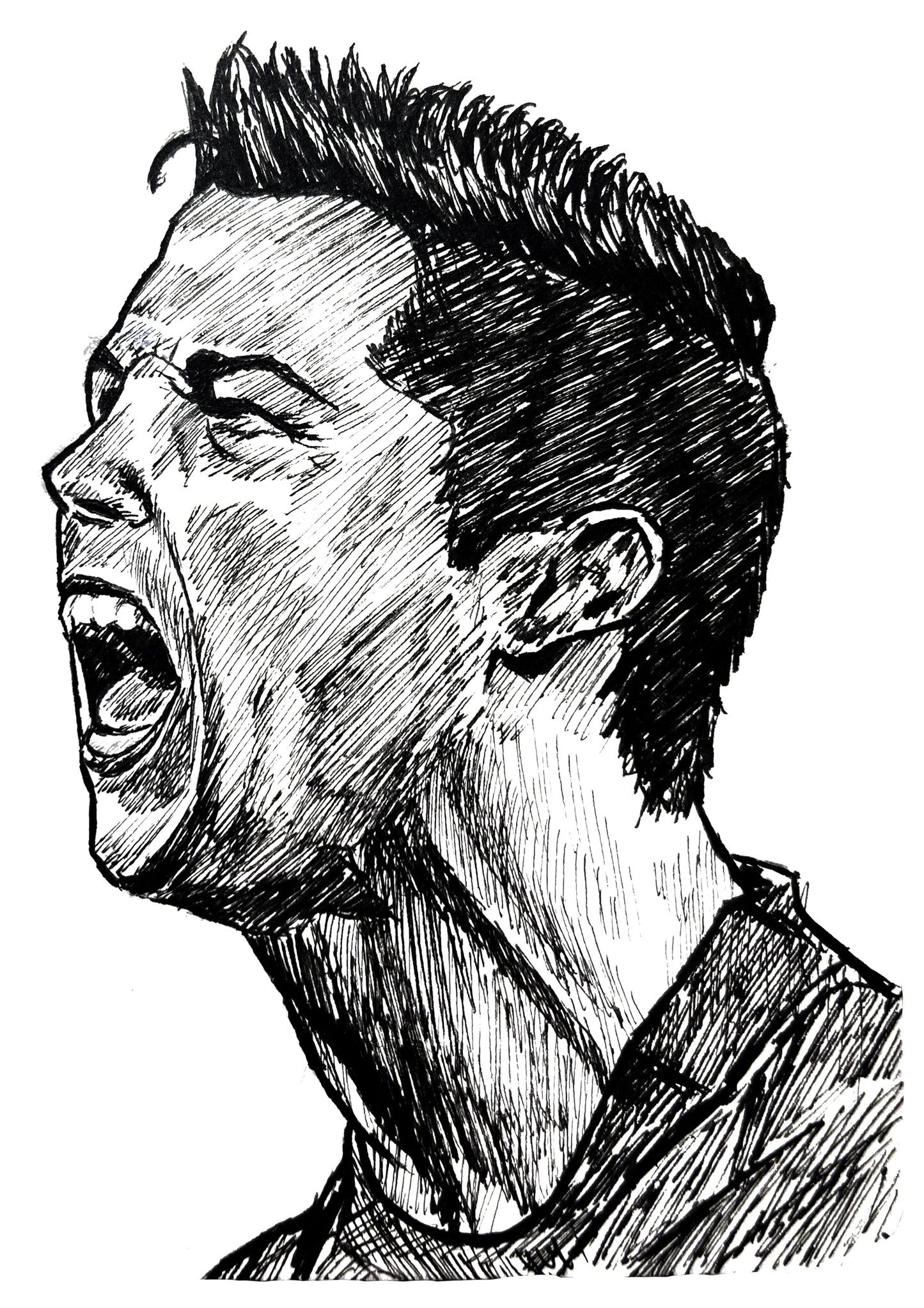 Ronaldo Ink Drawing Print