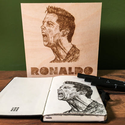 Limited Edition Ronaldo Wood Engraving